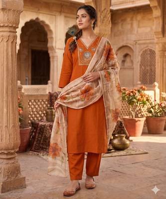 fancy silk fabric kurta set 3