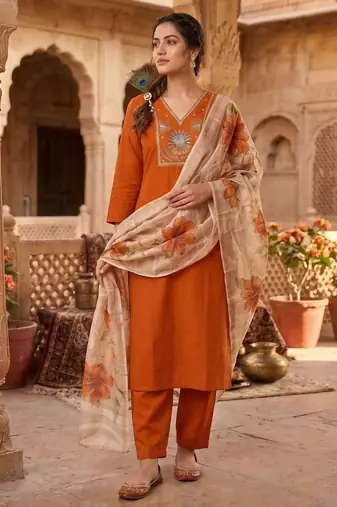 fancy premium silk fabric kurta set
