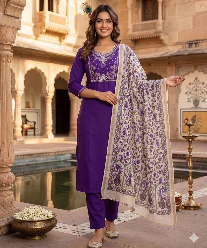 Womens new fancy premium silk fabric kurta set
