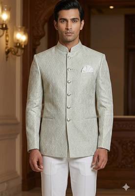 Sea green pista color jodhpuri for men | premium designer bandhgala ethnic wear 1