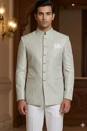 Sea green pista color jodhpuri for men | premium designer bandhgala ethnic wear