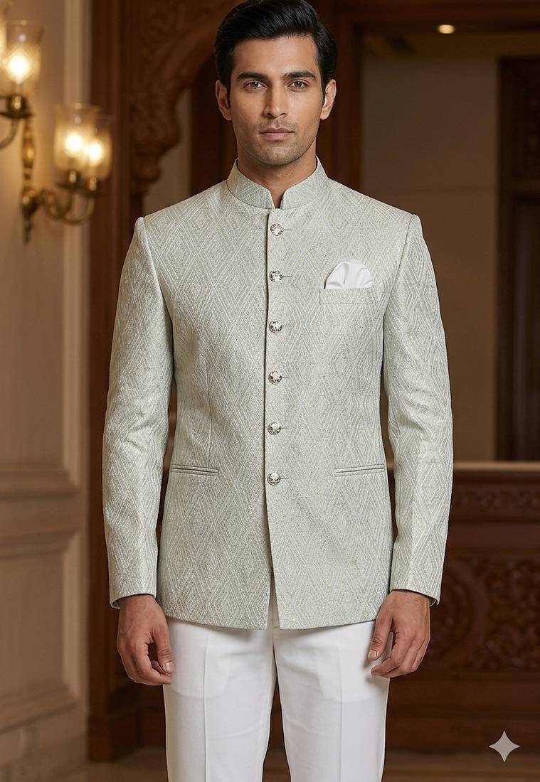 Sea green pista color jodhpuri for men | premium designer bandhgala ethnic wear