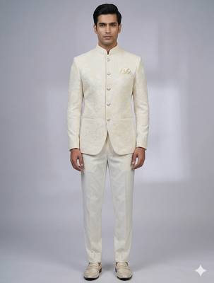 Cream color traditional wear jodhpuri for men | premium designer bandhgala ethnic wear 1