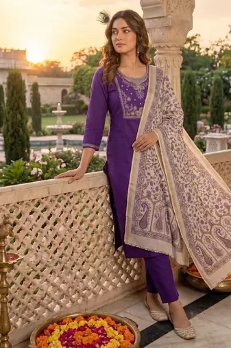 Womens new fancy premium silk fabric kurta set