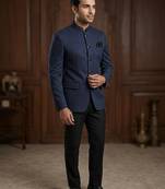 Navy blue color jodhpuri for men | premium designer bandhgala ethnic wear