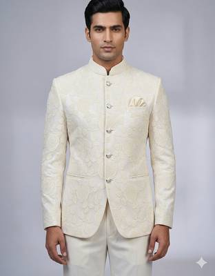 Cream color traditional wear jodhpuri for men | premium designer bandhgala ethnic wear 2