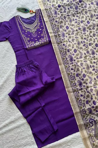 Womens new fancy premium silk fabric kurta set