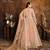 PEACH COLOR CORDING WORK HEAVY NET SEMI STICHED DESIGNER GOWN 