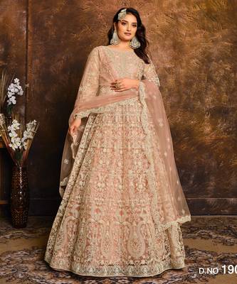 PEACH HEAVY NET GOWN  1