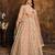PEACH COLOR CORDING WORK HEAVY NET SEMI STICHED DESIGNER GOWN 