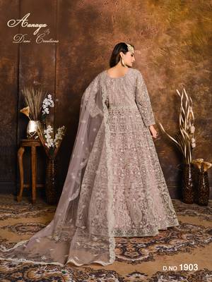 ONION PINK CORDING WORK HEAVY NET GOWN  2