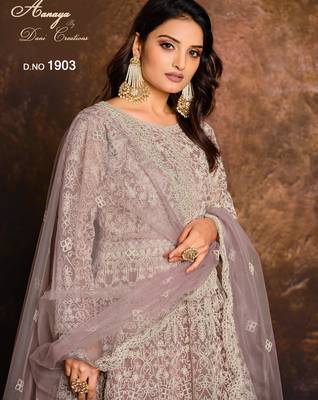 ONION PINK CORDING WORK HEAVY NET GOWN  3
