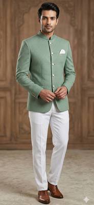 Pista color jodhpuri for men | premium designer bandhgala ethnic wear 1