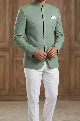 Pista color jodhpuri for men | premium designer bandhgala ethnic wear