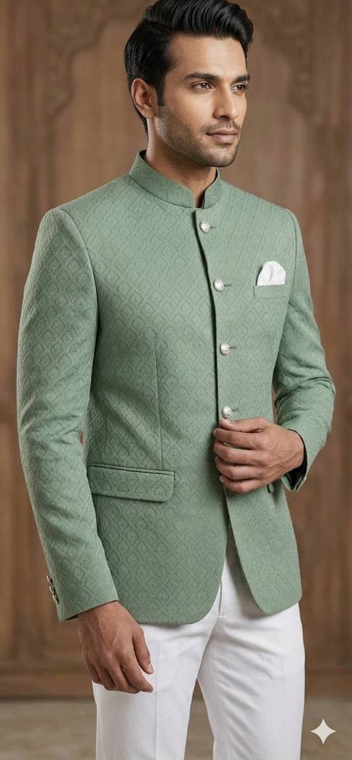 Pista color jodhpuri for men | premium designer bandhgala ethnic wear