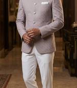 Light pink jacquard jodhpuri for men | premium designer bandhgala ethnic wear