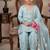 new fancy sky blue embroidered kurta with salwar & dupatta set