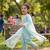 new fancy sky blue embroidered kurta with salwar & dupatta set
