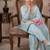 new fancy sky blue embroidered kurta with salwar & dupatta set