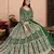 GREEN CORD sequin WORK NET DESIGN GOWN 