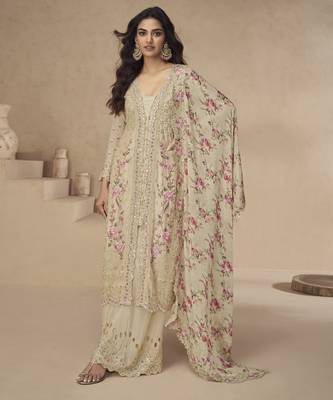  chinon silk salwar suit set with matching dupatta 1