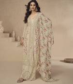 Premium chinon silk salwar suit set with matching dupatta