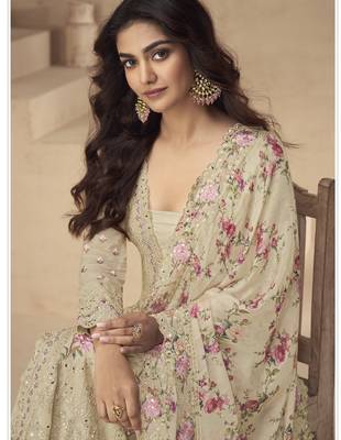  chinon silk salwar suit set with matching dupatta 2