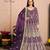 WINE COLOR CORD N SEQUNCE WORK NET SEMI STICHED DESIGN GOWN