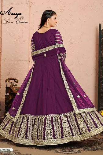 WINE CORD sequin WORK NET DESIGN GOWN