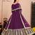 WINE COLOR CORD N SEQUNCE WORK NET SEMI STICHED DESIGN GOWN