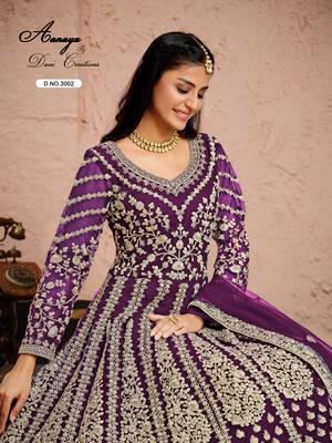 WINE CORD sequin WORK NET DESIGN GOWN 4