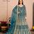 DARK TURQUOISE COLOR CORD N SEQUNCE WORK NET SEMI STICHED DESIGN GOWN