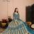 DARK TURQUOISE COLOR CORD N SEQUNCE WORK NET SEMI STICHED DESIGN GOWN