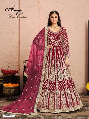  RANI CORD sequin WORK NET DESIGN GOWN 1