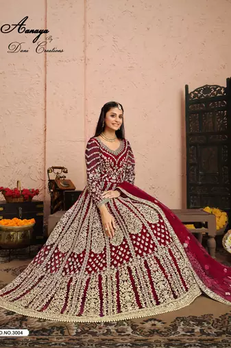  RANI CORD sequin WORK NET DESIGN GOWN