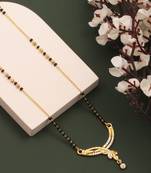 gold plated diamond mangalsutra 