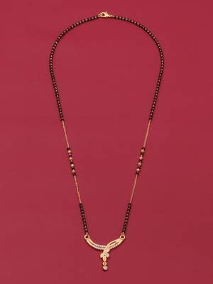 gold plated diamond mangalsutra  2