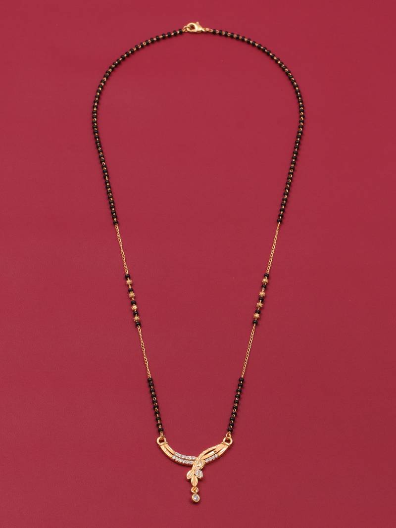 gold plated diamond mangalsutra 