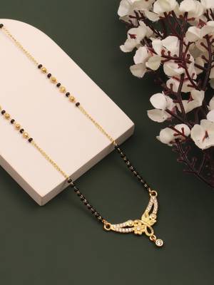 gold plated diamond mangalsutra  1