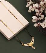 gold plated diamond mangalsutra 