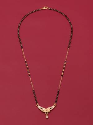 gold plated diamond mangalsutra  2