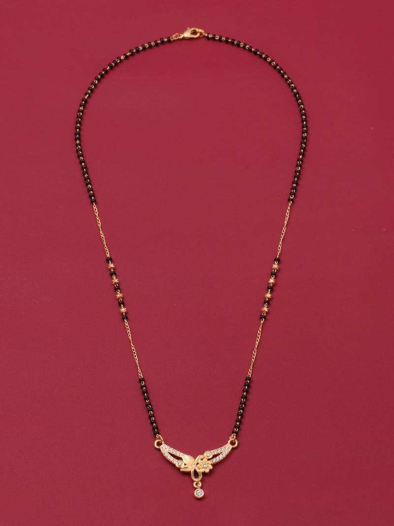 gold plated diamond mangalsutra 