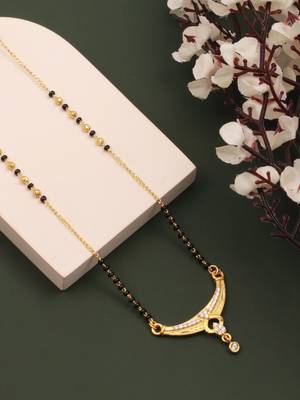 gold plated diamond mangalsutra  1