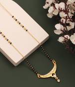 gold plated diamond mangalsutra 
