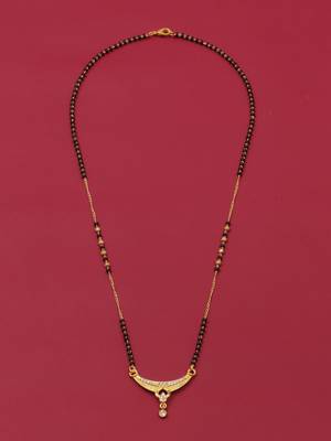 gold plated diamond mangalsutra  2