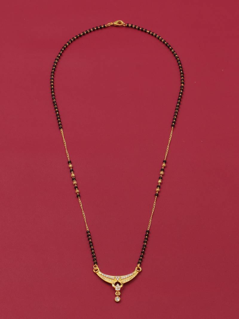 gold plated diamond mangalsutra 