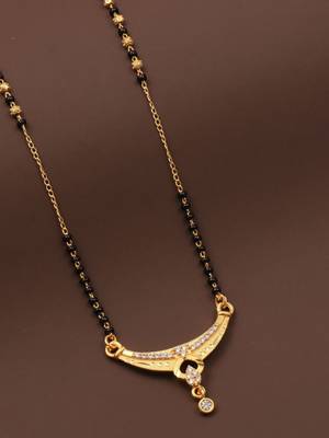 gold plated diamond mangalsutra  4
