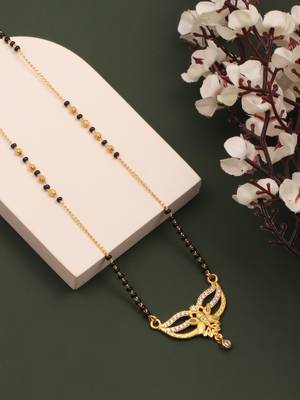 gold plated diamond mangalsutra  1