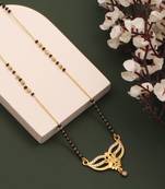 gold plated diamond mangalsutra 