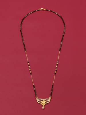 gold plated diamond mangalsutra  2